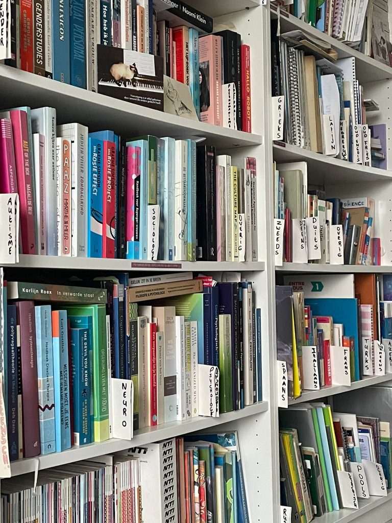 Book case organisation for the neurodivergents, picture by Isa